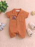 Little Tractor Cuban Collar Button-Up Romper