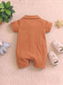 Little Tractor Cuban Collar Button-Up Romper
