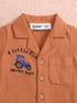 Little Tractor Cuban Collar Button-Up Romper