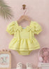 Lemon Jacquard Bow Frock Set