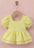 Lemon Jacquard Bow Frock Set