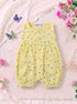 Yellow Daisy Printed Front Open Buttoned Romper