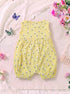 Yellow Daisy Printed Front Open Buttoned Romper