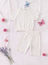 White Scalloped Pajama Set