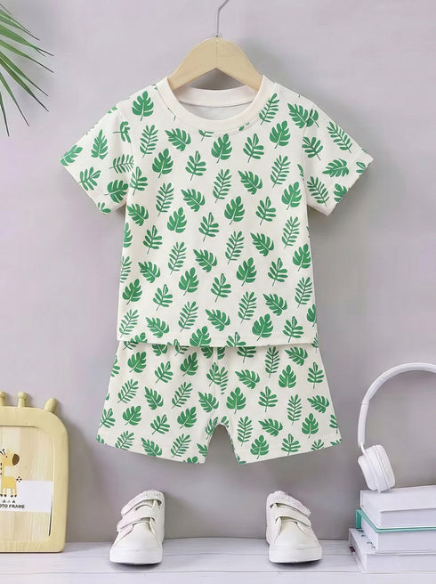 Tiny Leaf Garden Interlock Short Set