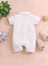 Dino Club Cuban Collar Button-Up Romper