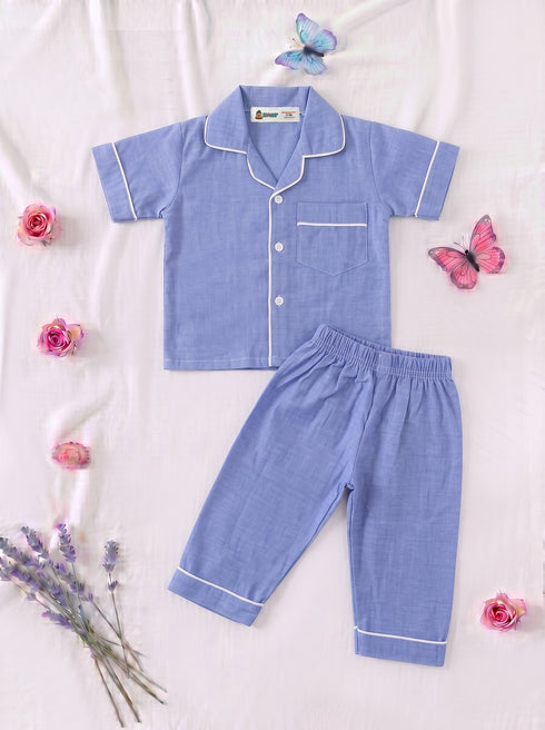 Misty Blue Night Suit Set