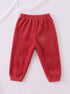 Bear Applique Plush Fleece Co-ord Set (Red)
