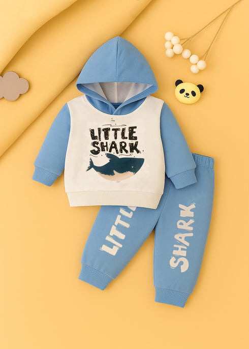 Little Shark Fleece Hooded Set