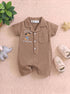 Dog Friends Cuban Collar Button-Up Romper