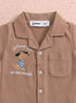 Dog Friends Cuban Collar Button-Up Romper
