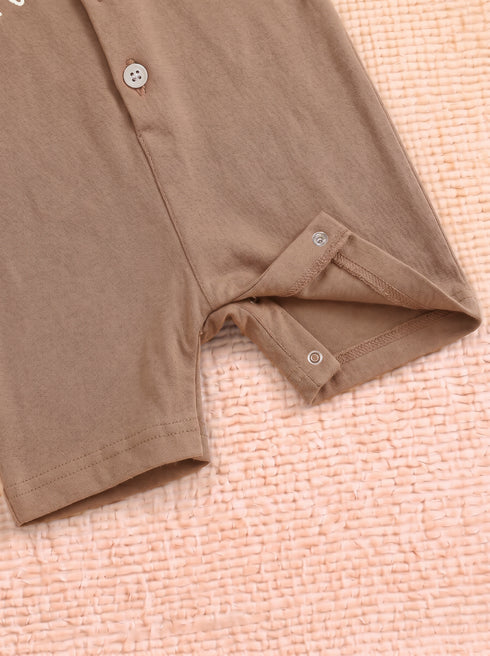 Dog Friends Cuban Collar Button-Up Romper