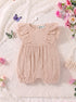 Peach Structured Frill Romper