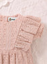 Peach Structured Frill Romper