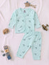 Dino Baby Full Sleeve Night Suit Set (Sea Green)