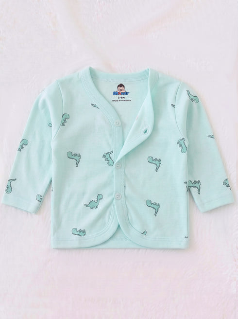 Dino Baby Full Sleeve Night Suit Set (Sea Green)