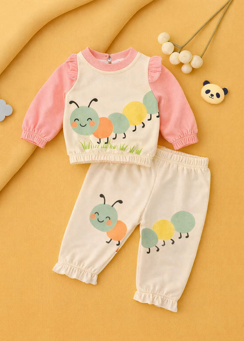 Caterpillar Crawl Frilled Fleece Sweatshirt Set