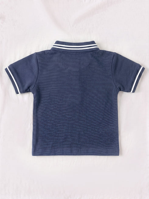 Playful Navy Polo Skirt Set