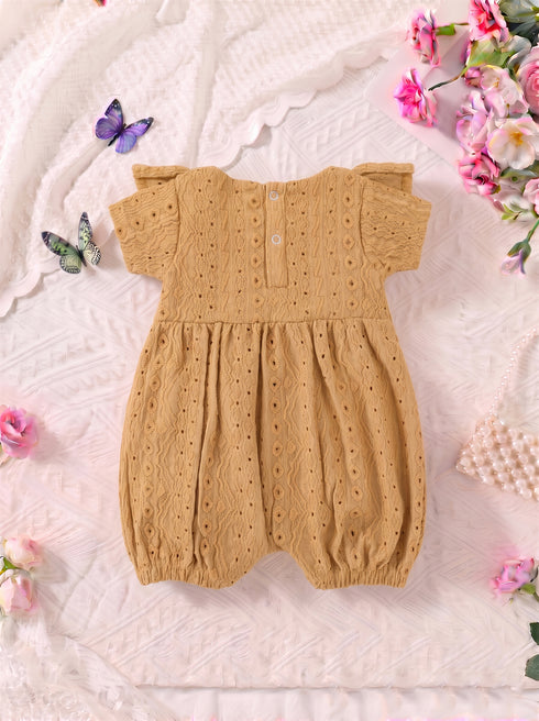 Mustard Structured Frill Romper