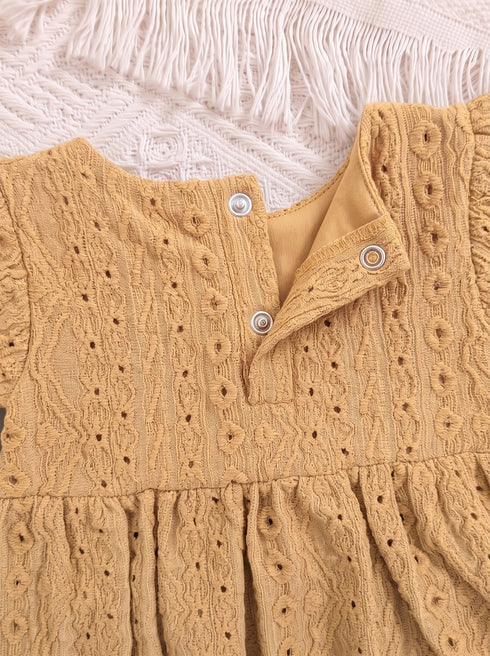 Mustard Structured Frill Romper