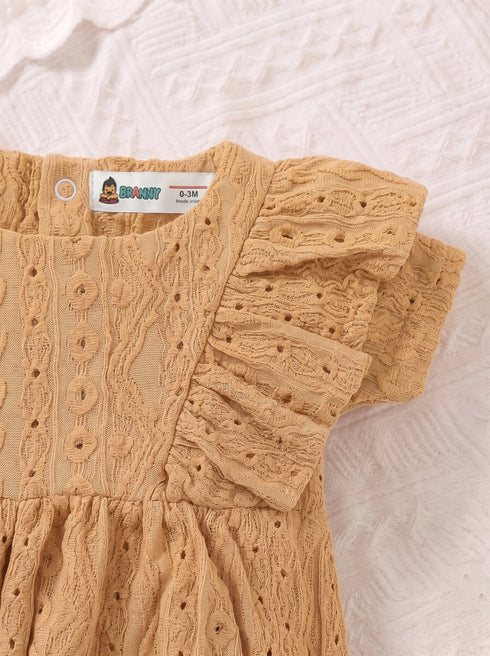 Mustard Structured Frill Romper