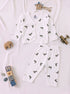 Dino Baby Full Sleeve Night Suit Set (White)