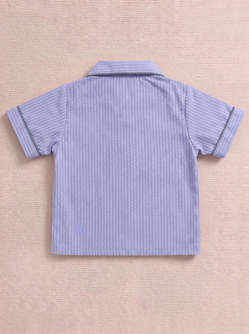 Lavender Striped Night Suit Set