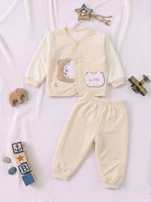 Kitty Applique Plush Fleece Co-ord Set