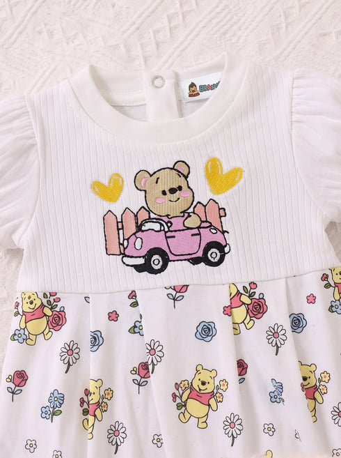 Pooh Bear Embroidered Frilled Romper