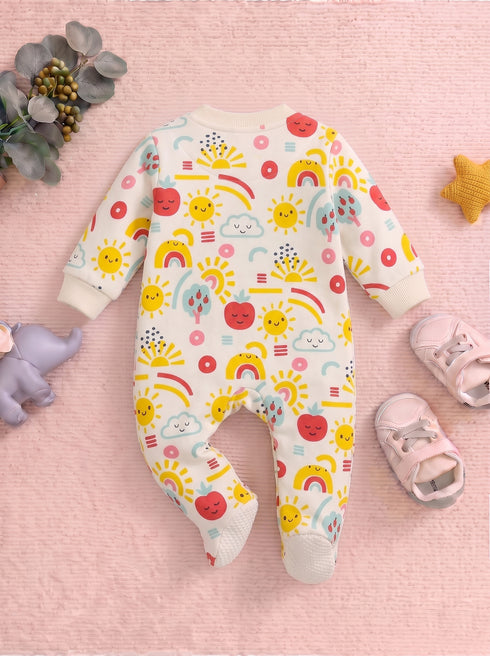 Sunshine Garden Fleece Footed Sleepsuit
