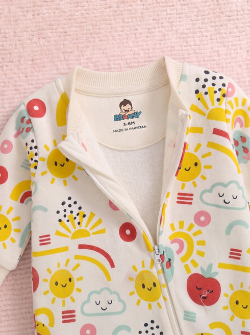 Sunshine Garden Fleece Footed Sleepsuit
