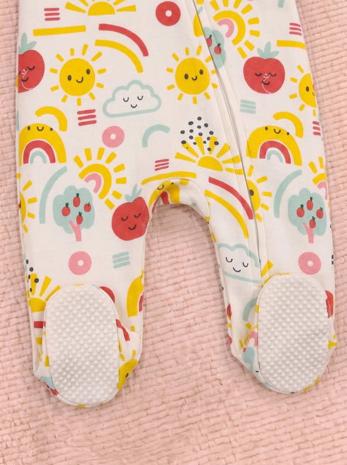 Sunshine Garden Fleece Footed Sleepsuit