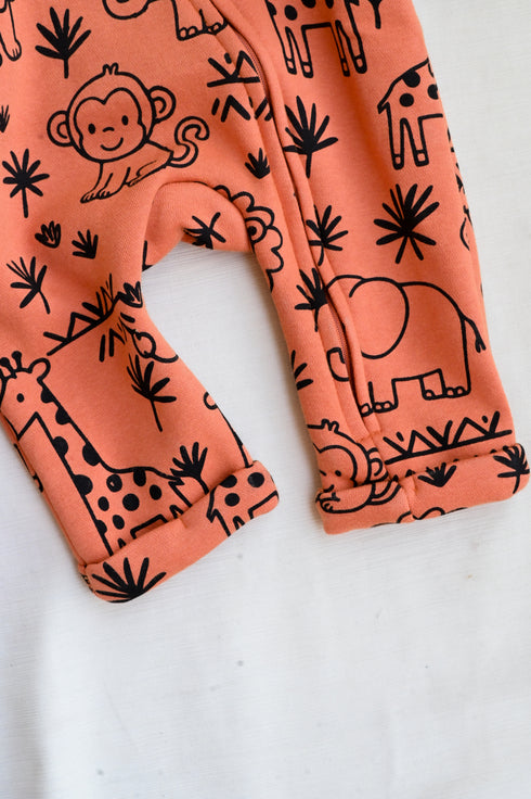 Jungle Friends Fleece Hooded Sleepsuit