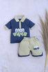 Good Vibes Panelled Polo Short Set