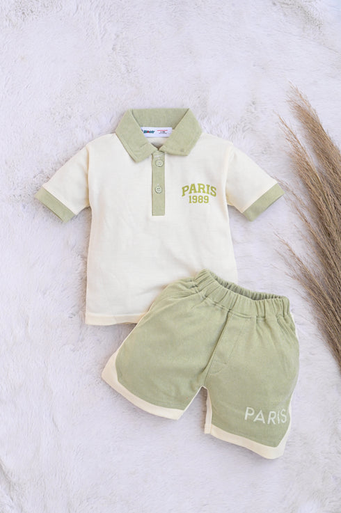 Urban Paris Panelled Polo Short Set