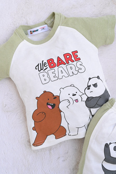 Bear Buddies Printed Raglan Interlock Short Set