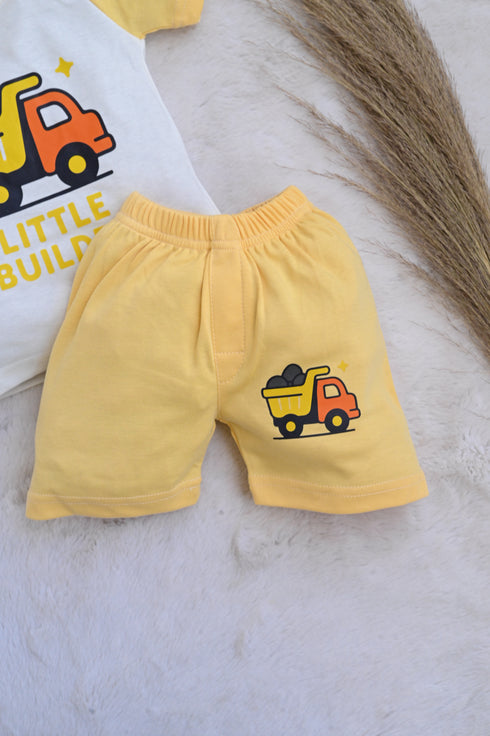 Little Builder Printed Raglan Interlock Short Set