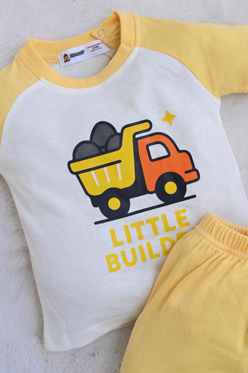 Little Builder Printed Raglan Interlock Short Set