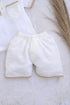 Jacquard Textured Polo Short Set (White)