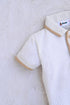 Jacquard Textured Polo Short Set (White)