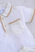 Jacquard Textured Polo Short Set (White)