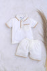 Jacquard Textured Polo Short Set (White)
