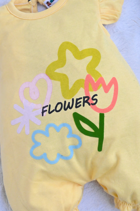 Bloom & Play Printed Flutter Sleeve Buttoned Romper