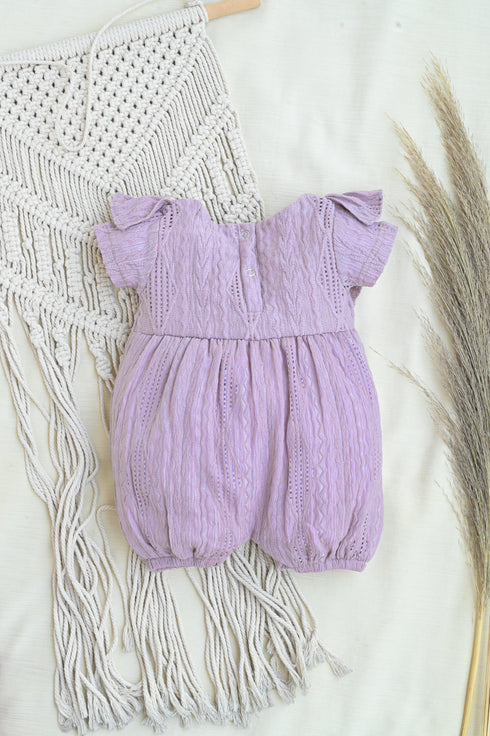 Purple Structured Frill Romper