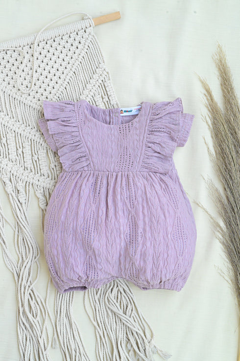 Purple Structured Frill Romper