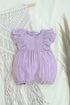 Purple Structured Frill Romper