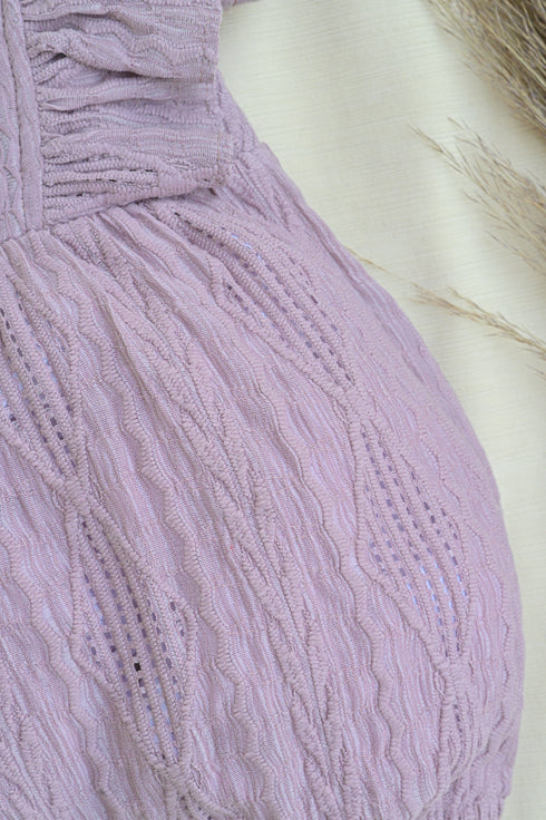 Purple Structured Frill Romper