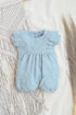Pastel Blue Structured Frill Romper