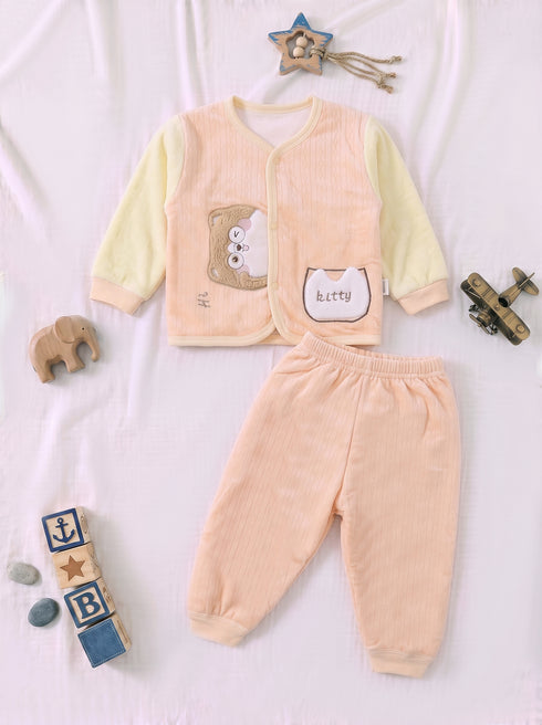 Kitty Applique Quilted Fleece Co-ord Set