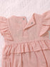 Dusty Pink Floral Embroidered Ruffle Sleeve Bodysuit